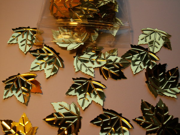 Streuartikel Konfetti Blätter gold