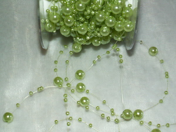 Perlenkette hell grün 8 Meter