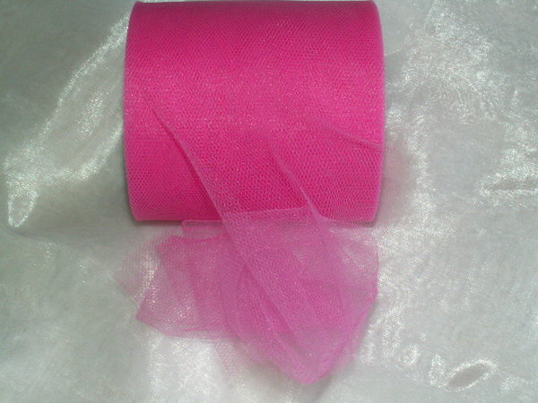 Tüllband 100 mm pink 50 Meter