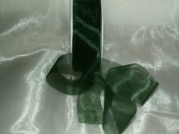 Organzaband 2,5 cm d.grün