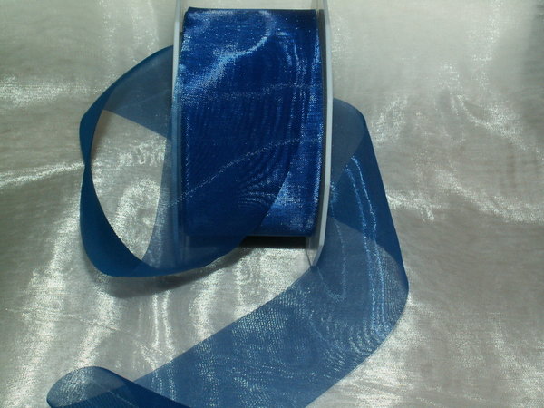 Organzaband 4 cm d blau