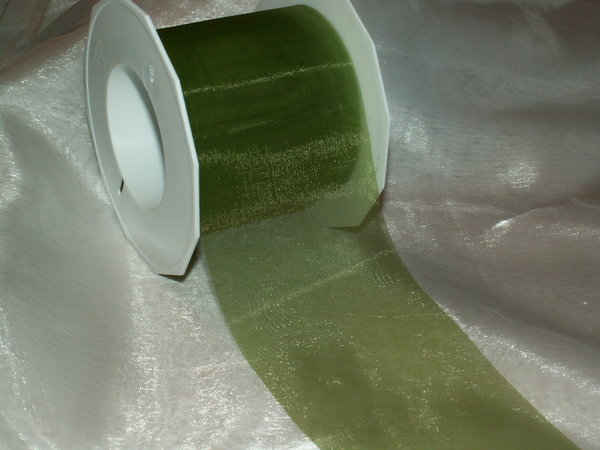 Organzaband 72 mm  - o. grün