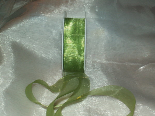 Organzaband 2,5 cm o. grün