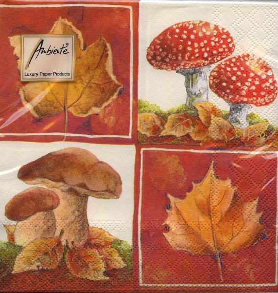 Servietten A 117 Herbstblätter & Pilze