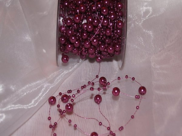Perlenkette 10 Meter pink fuchsia