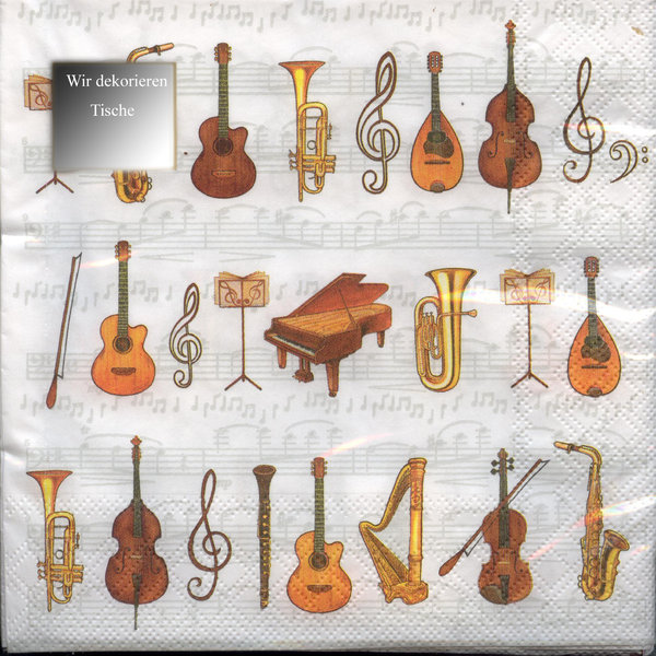Servietten A 148 Musik Instrumente