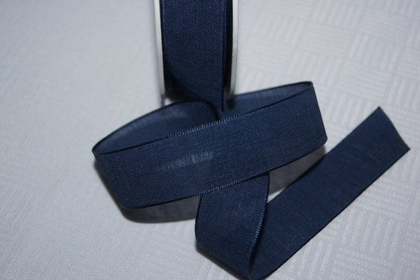 Schmuckband Leinenoptik 22mm dunkel blau