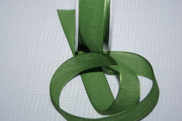Schmuckband Leinenoptik 16mm dunkel grün