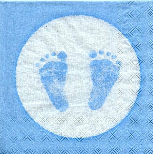 Servietten Baby Füße blau klein