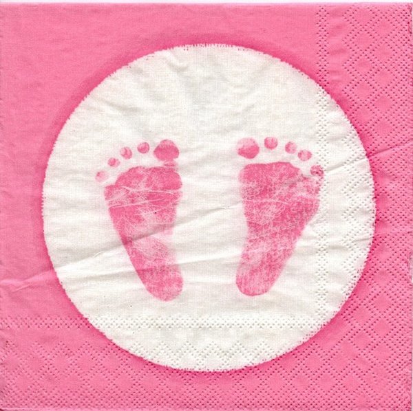 Servietten Baby Füße rosa klein