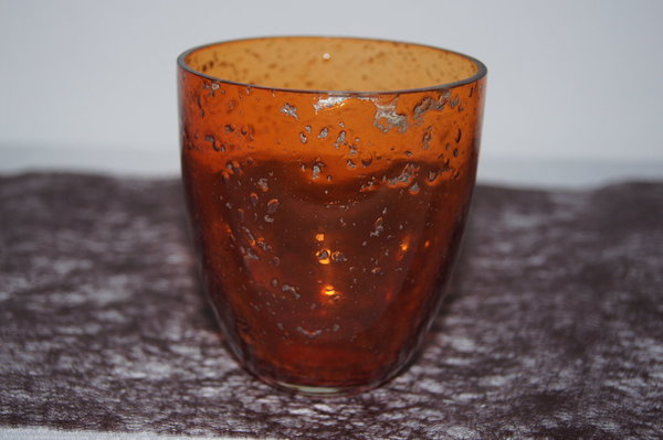 Teelicht Glas orange