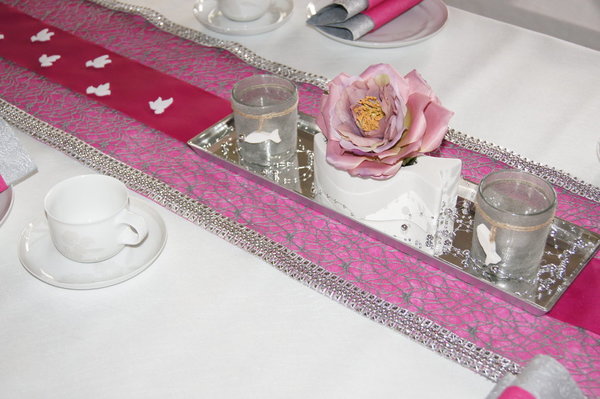 Tischdeko Kommunion in pink