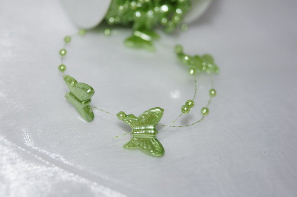 Perlenkette Schmetterlinge grün