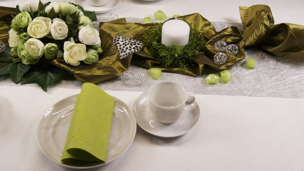 Tischdeko  grün